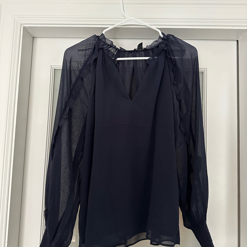 Ann Taylor Navy Blouse
